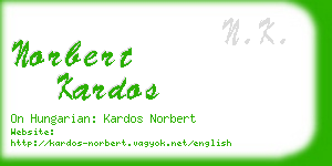 norbert kardos business card